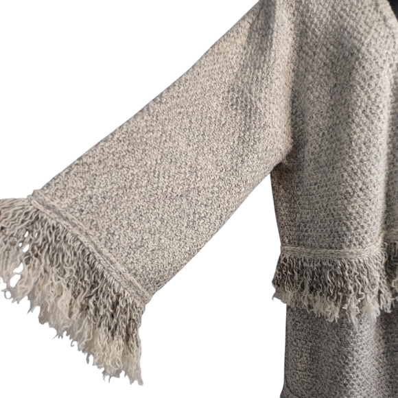 Mud Pie Women's Open Front Fringed Sweater Cardigan Size S/M - Picture 7 of 9